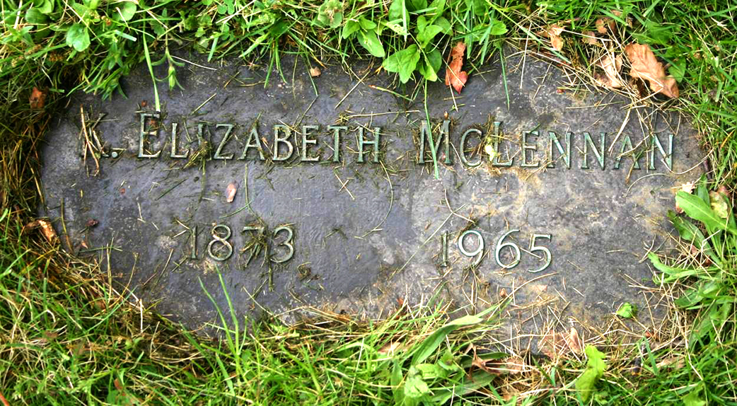 Photo of headstones/Elizabeth McLennan 1873 - 1965 hdstn Buffalo Forest Lawn Cem Erie Co NY